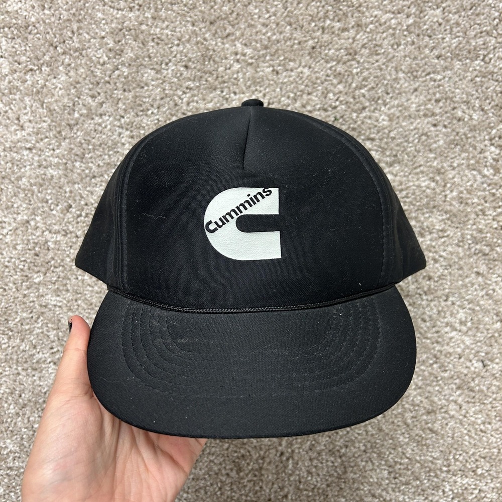 Cummins Capital Hat Cap Snap Back Mens One Size Black Diesel Truck Logo